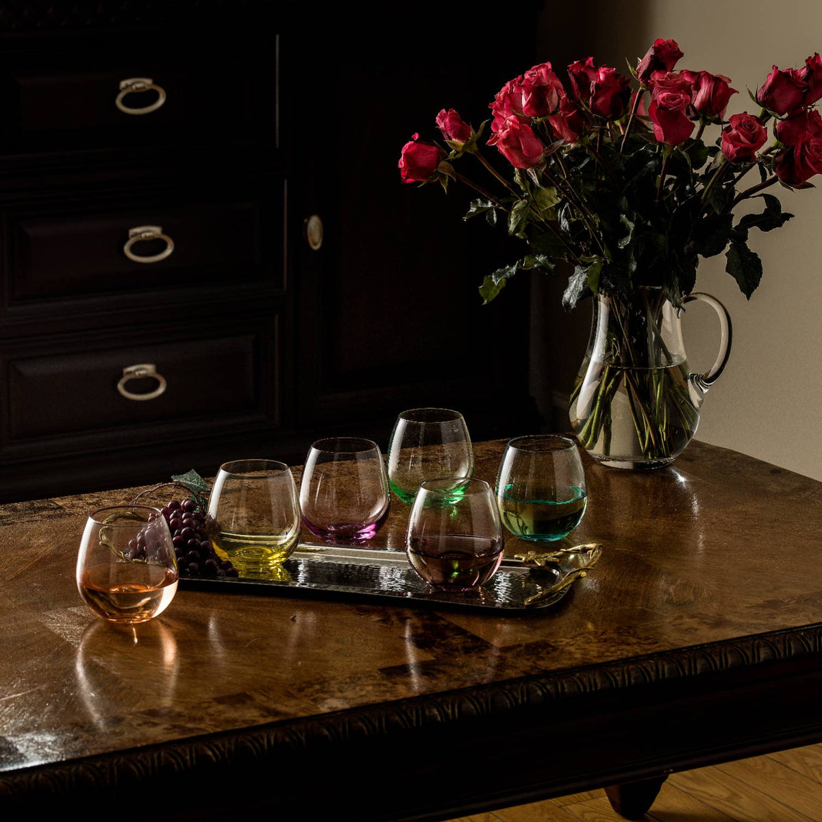 Colorful Stemless Wine S/6