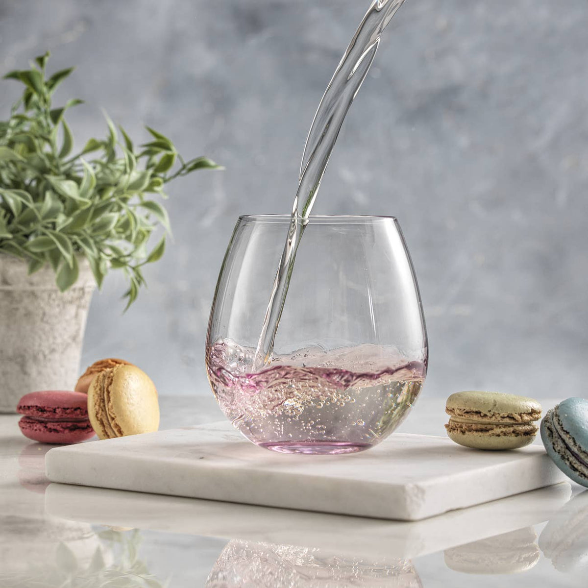 Colorful Stemless Wine S/6