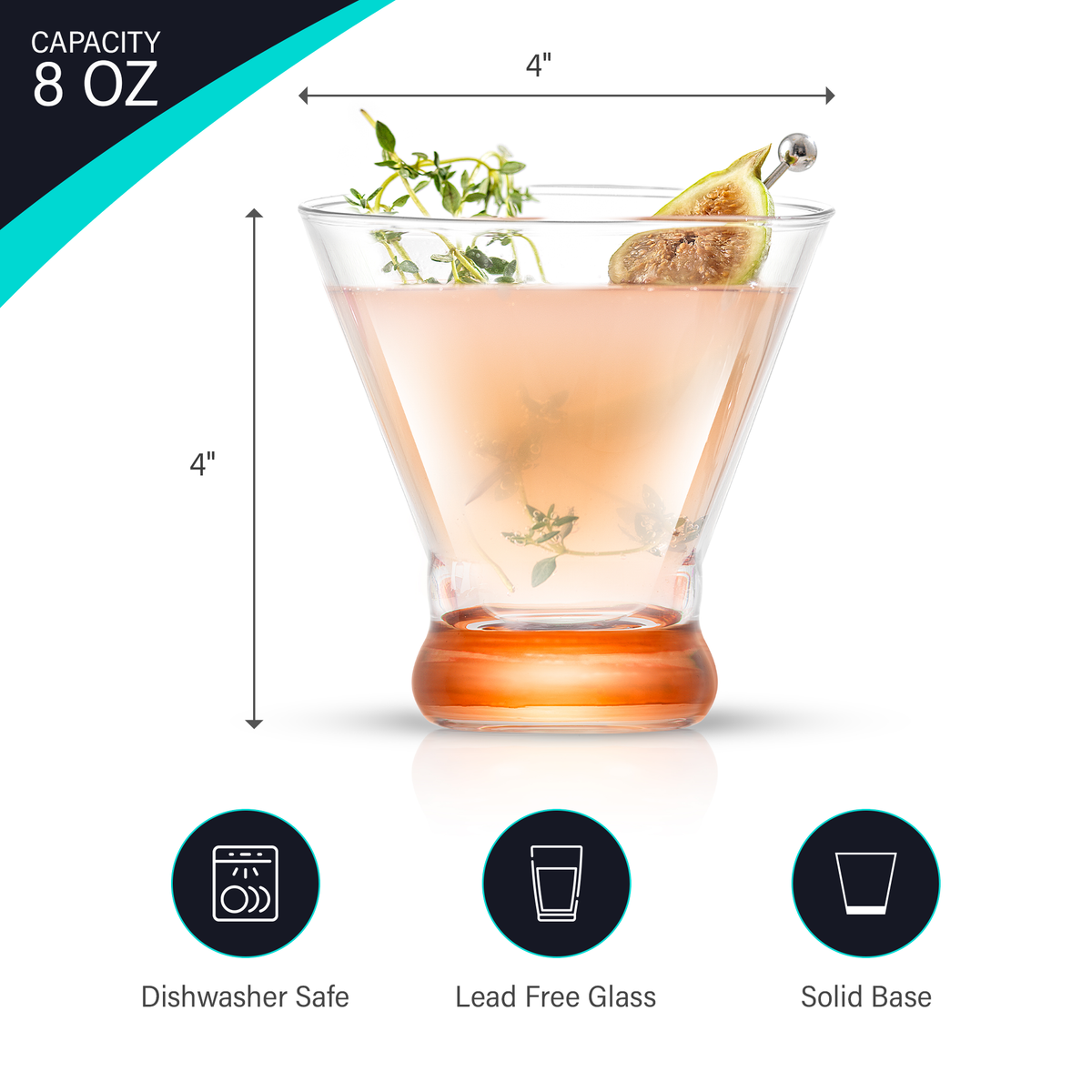 Colorful Stemless Cocktail S/6