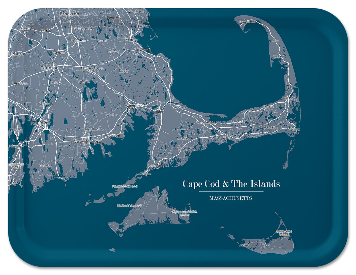 Cape & Islands Teal Wood Tray