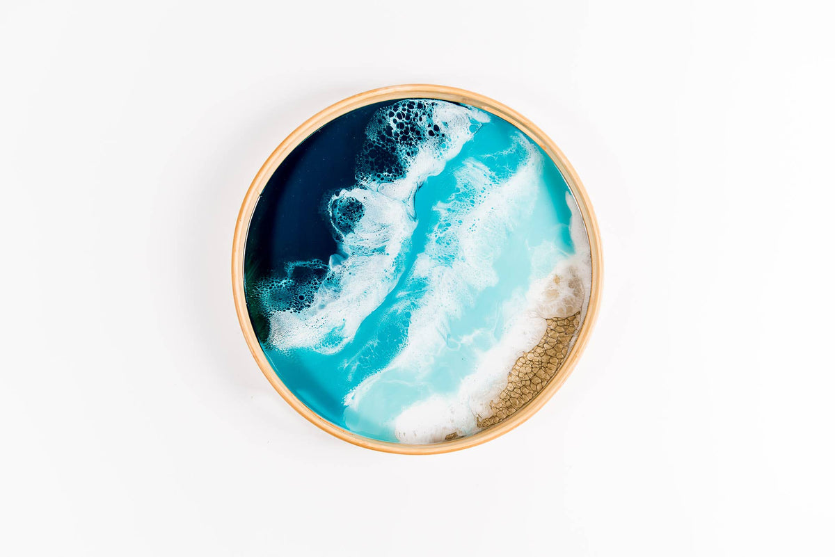 Bamboo & Resin Tray Round