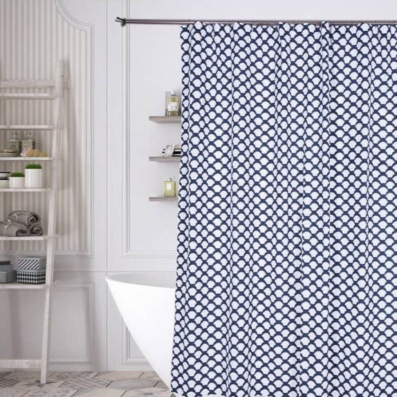 fishscale design blue shower curtain