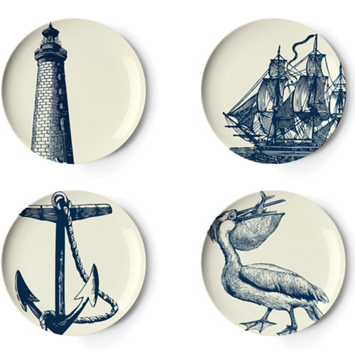 Scrimshaw Side Plates Set 4
