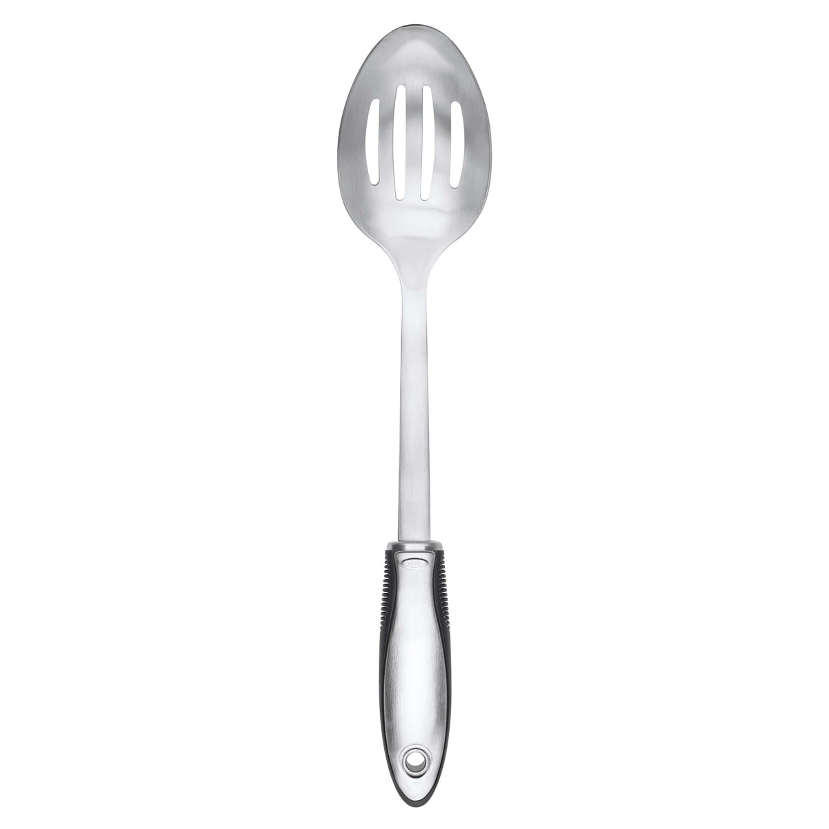 steel slotted cooking spoon