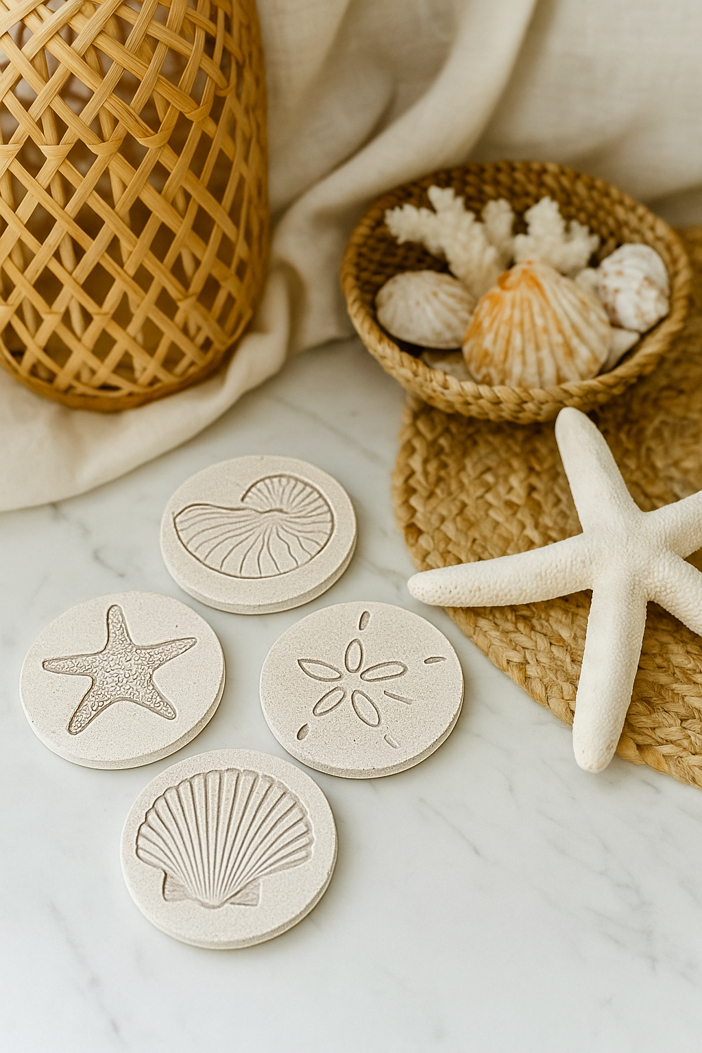 Shoreline Stoneware Coasters