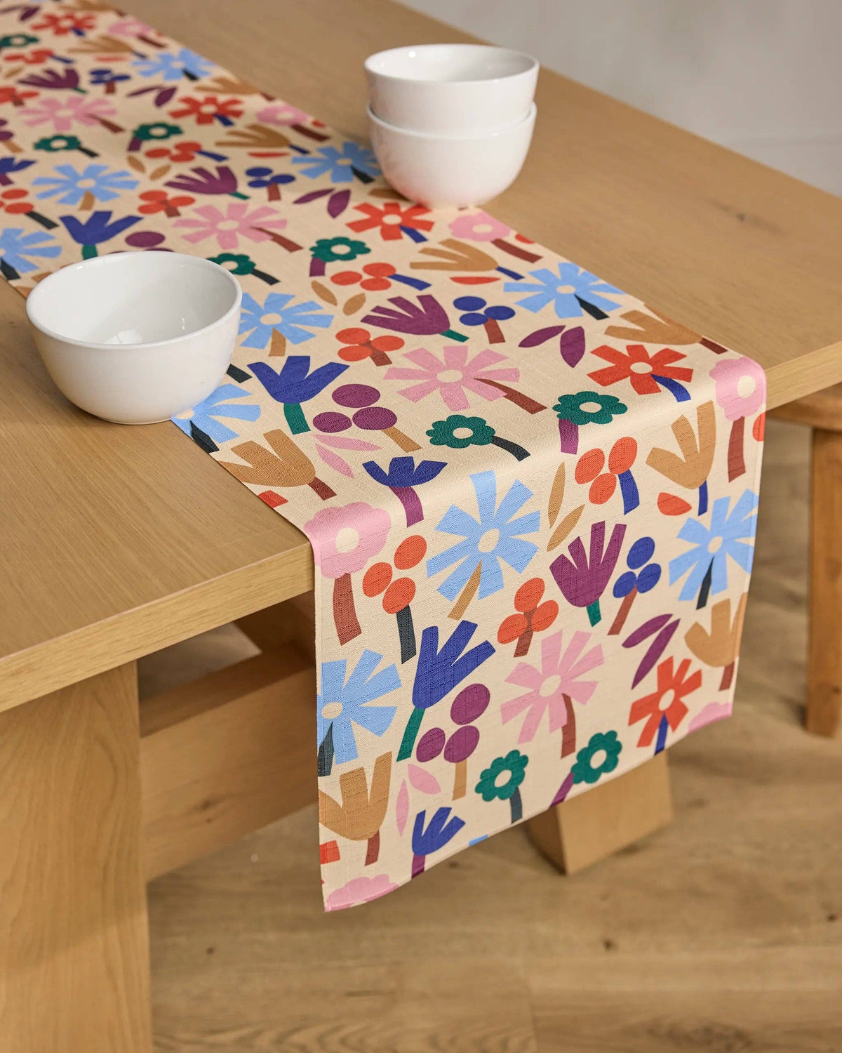 Geometry Table Runner Flowers