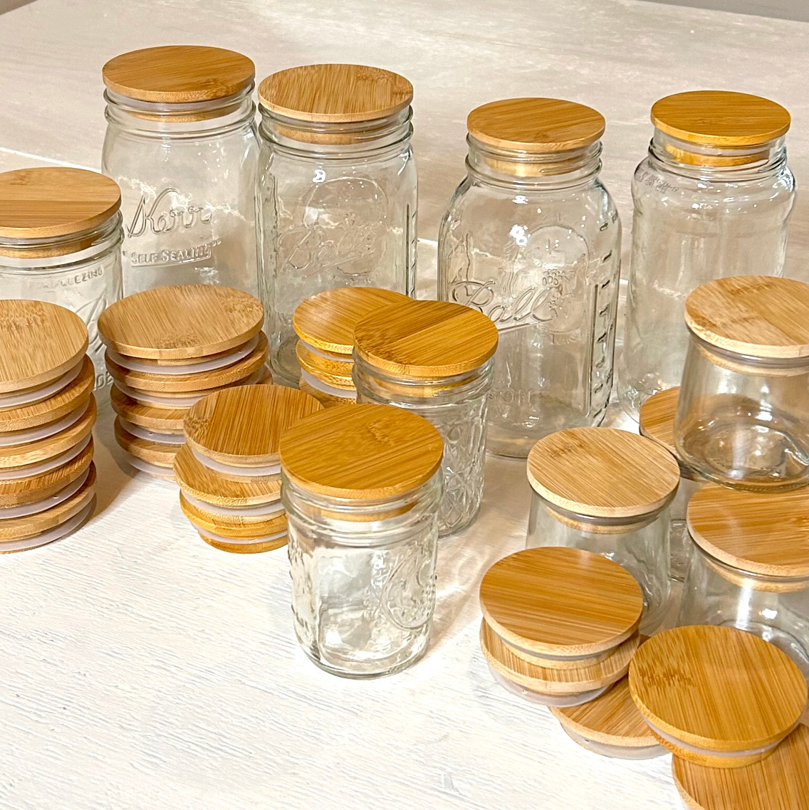 Bamboo Mason Jar Lid