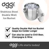 Double Wall Ice Bucket w/Tongs