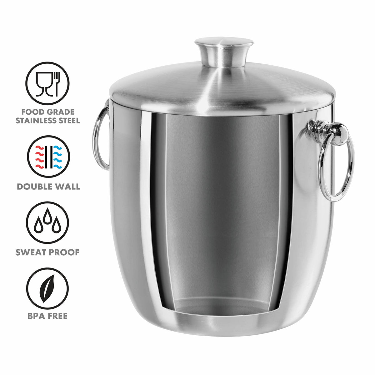 Double Wall Ice Bucket w/Tongs