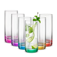 Colorful Highball Glasses S/6
