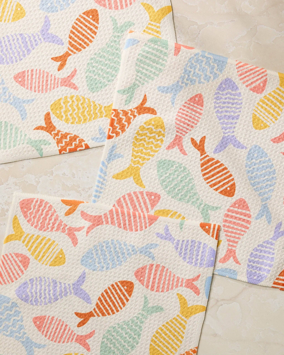 Geometry Dish Cloths Flip Fish