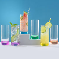 Colorful Highball Glasses S/6