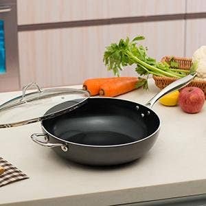 12.5" Ceramic NS Wok w/Lid