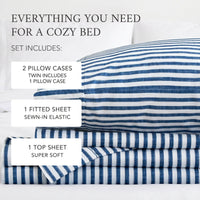 Sateen Sheet Set Martha Stripe