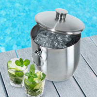 Double Wall Ice Bucket w/Tongs