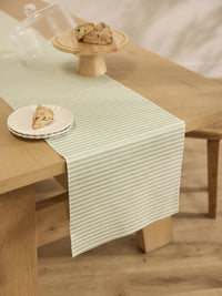 Geometry Table Runner Seagrass