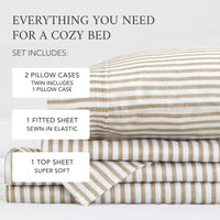 Sateen Sheet Set Martha Stripe