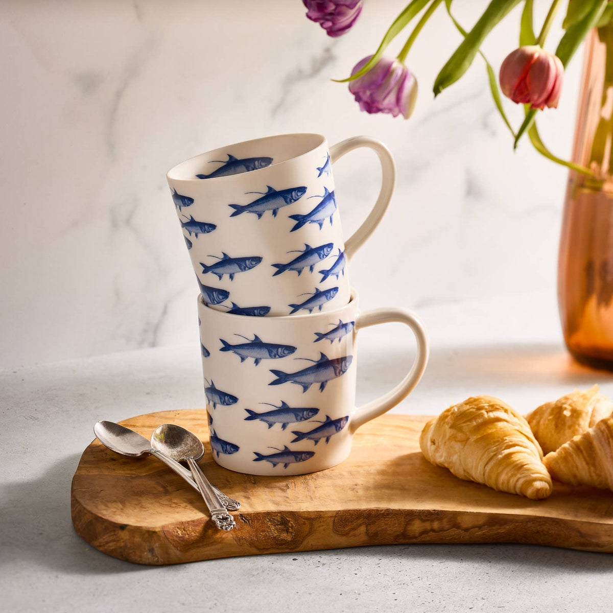 Porcelain School of Fish Mug