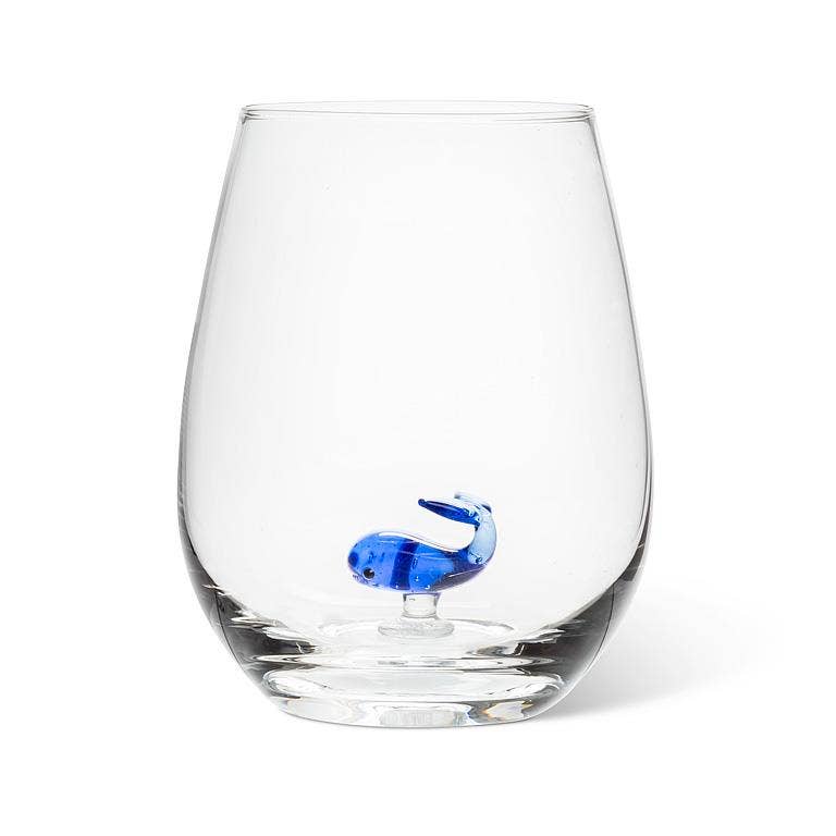 Stemless w/Glass Whale Icon