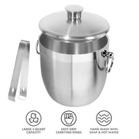 Double Wall Ice Bucket w/Tongs