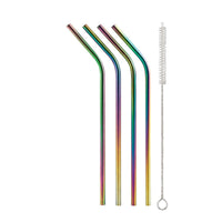 Rainbow Steel Straw Set Bent