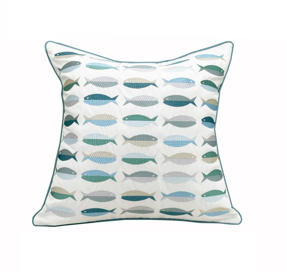 Sea Glass Fish Pillow Outdoor