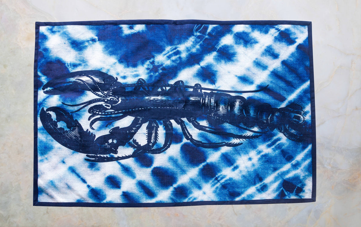 Shibori Lobster Tea Towel