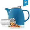 Drago Blue Ceramic Teapot With Infuser 37oz
