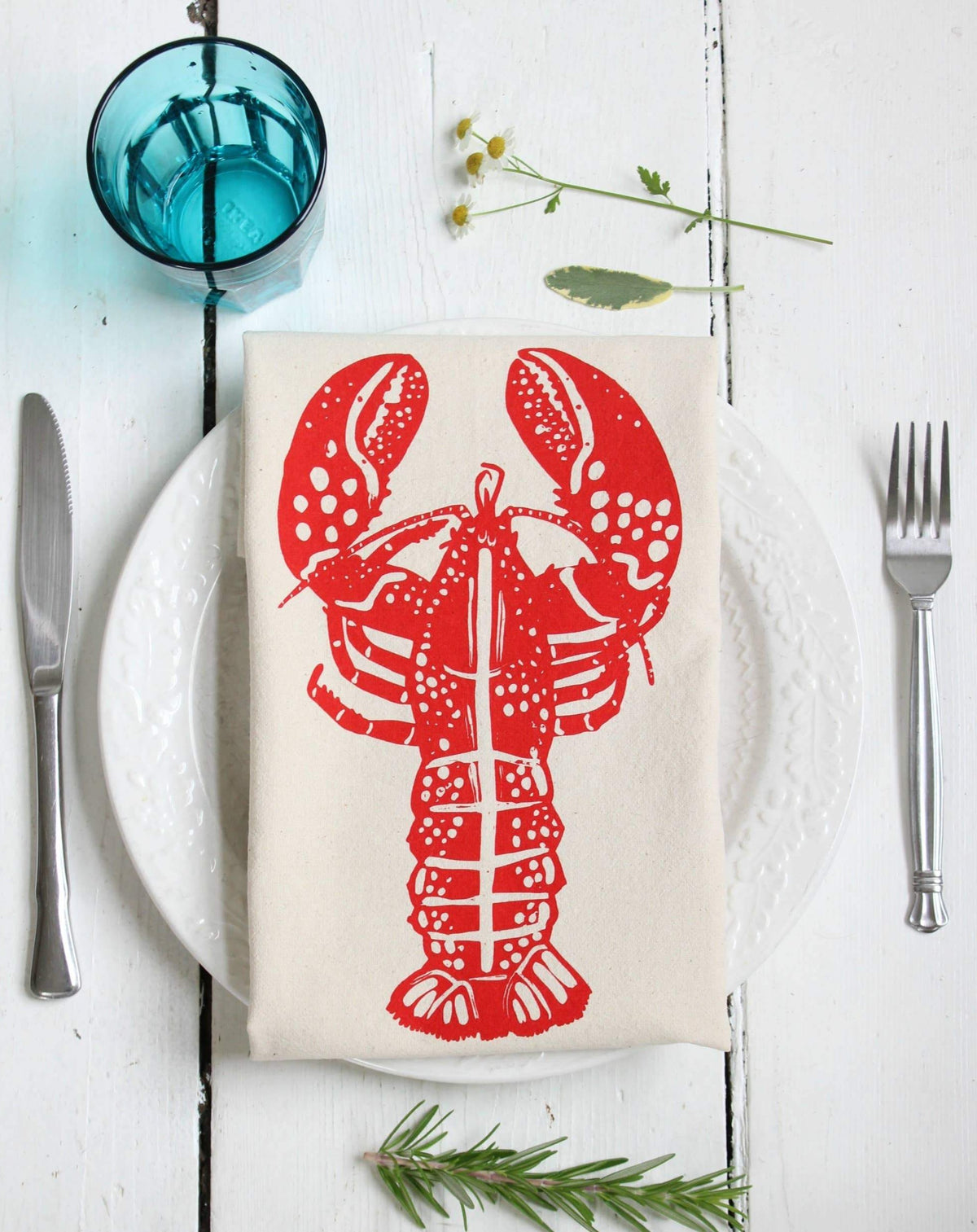 Lobster Tea Towel organic