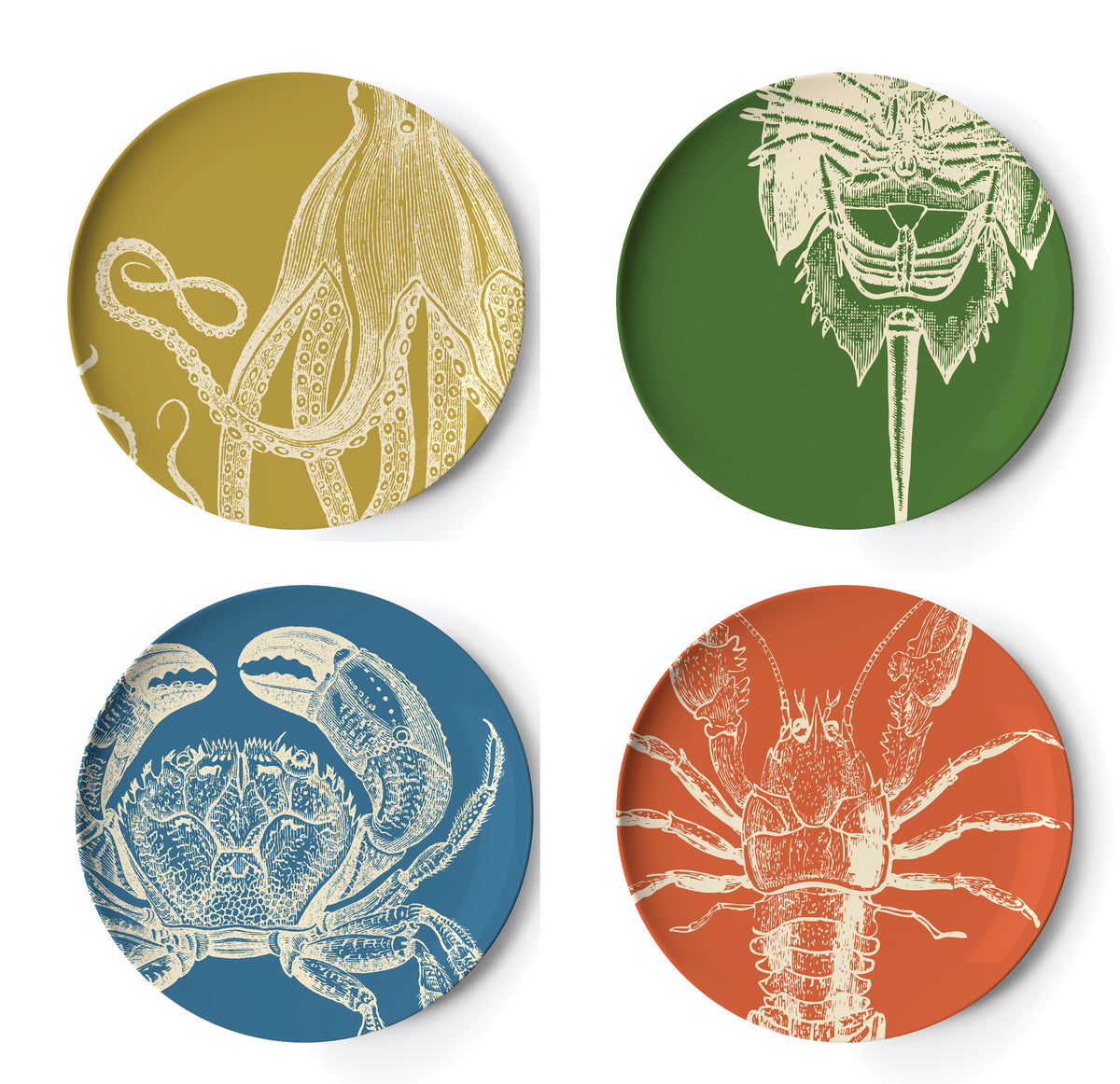 Sealife Dinner Plate Set 4