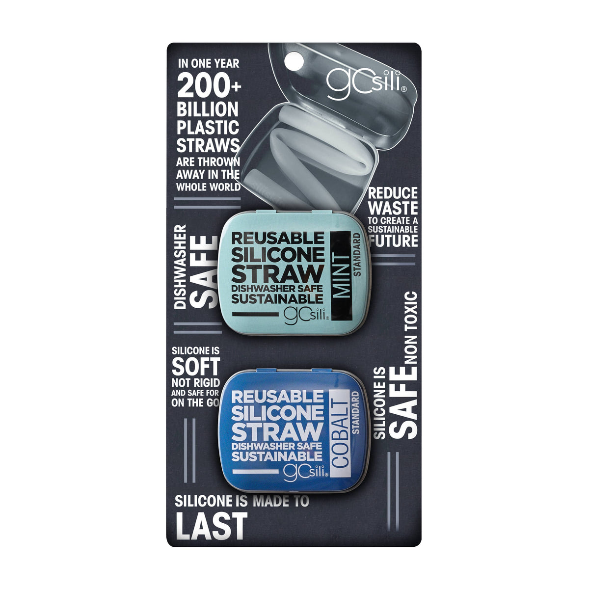 Reusable Silicone Straw Set/2