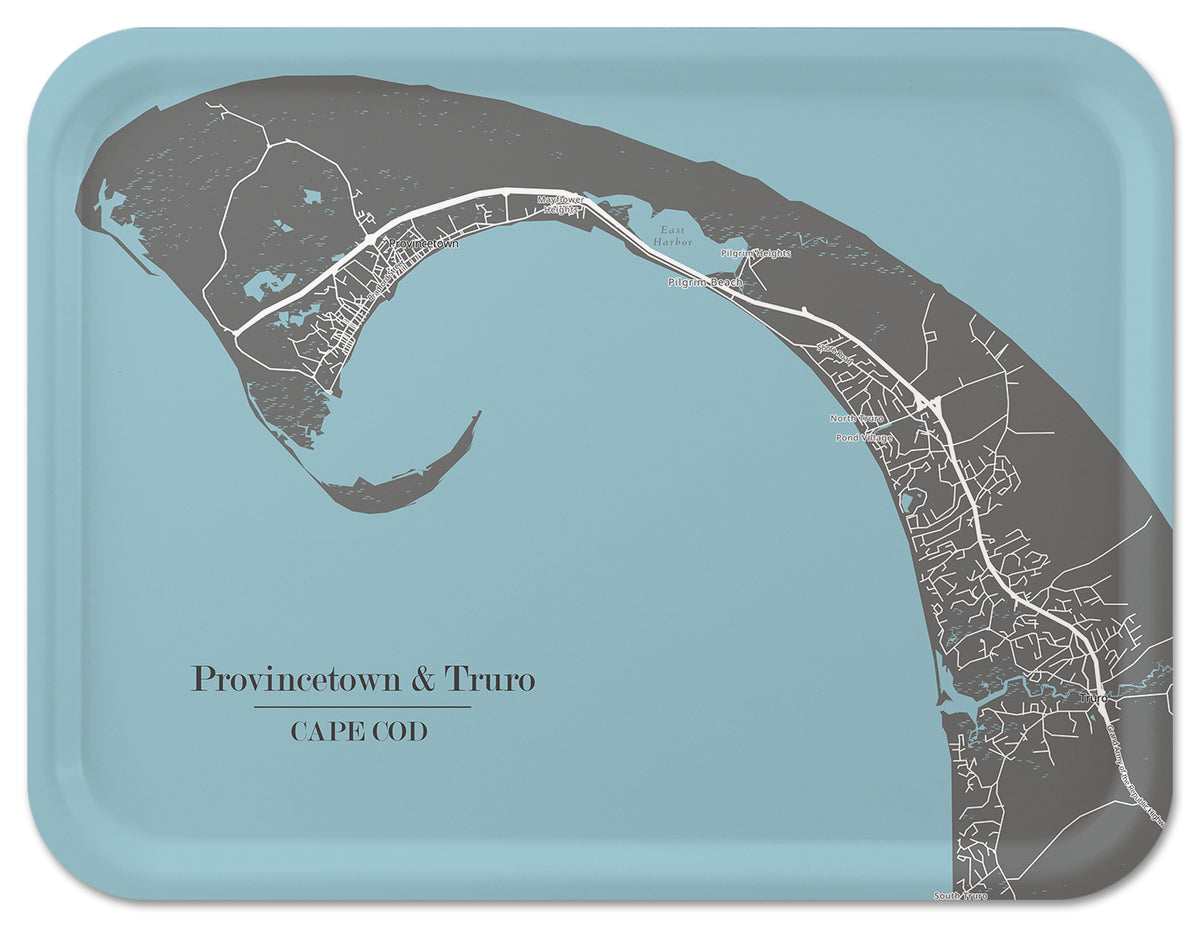 PTown/Truro Gray Blue Wood Tray
