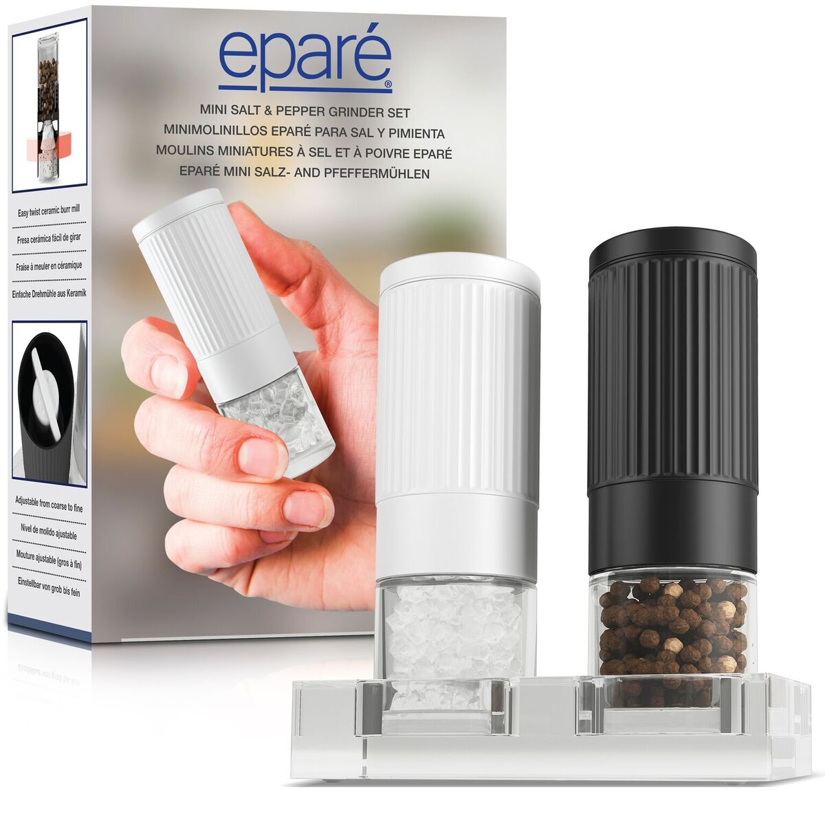 Epare Battery Operated Salt or Pepper Grinder - Ceramic Burr