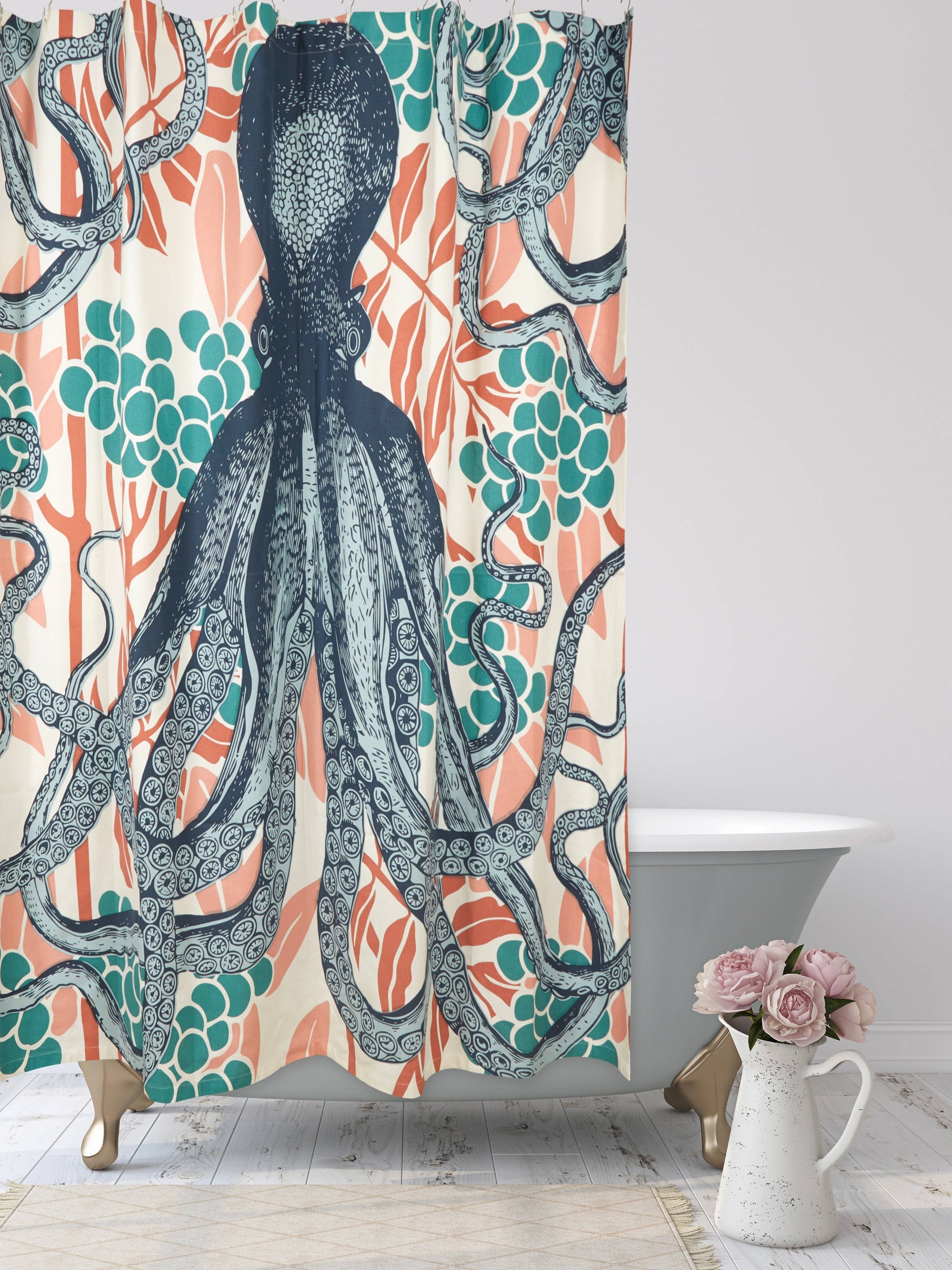 Octopus Bloomsbury Shower Curtn