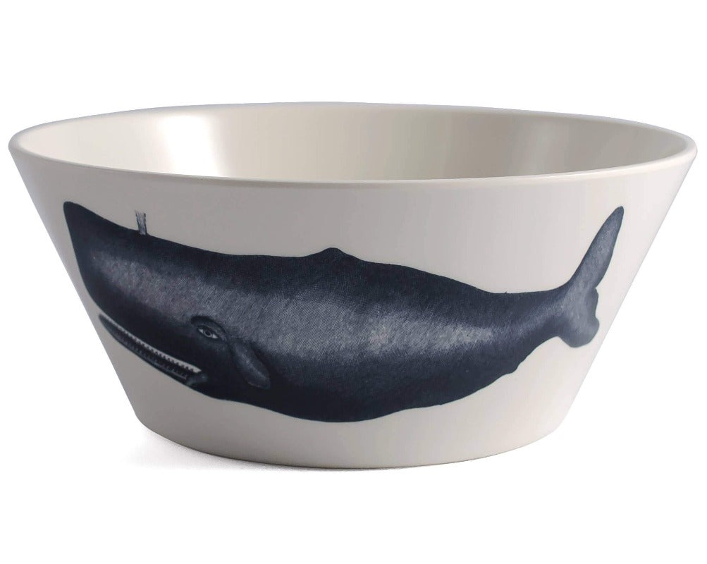scrimshaw serving bowl melamine nautical whale