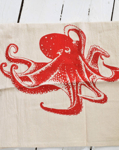 Octopus Tea Towel organic